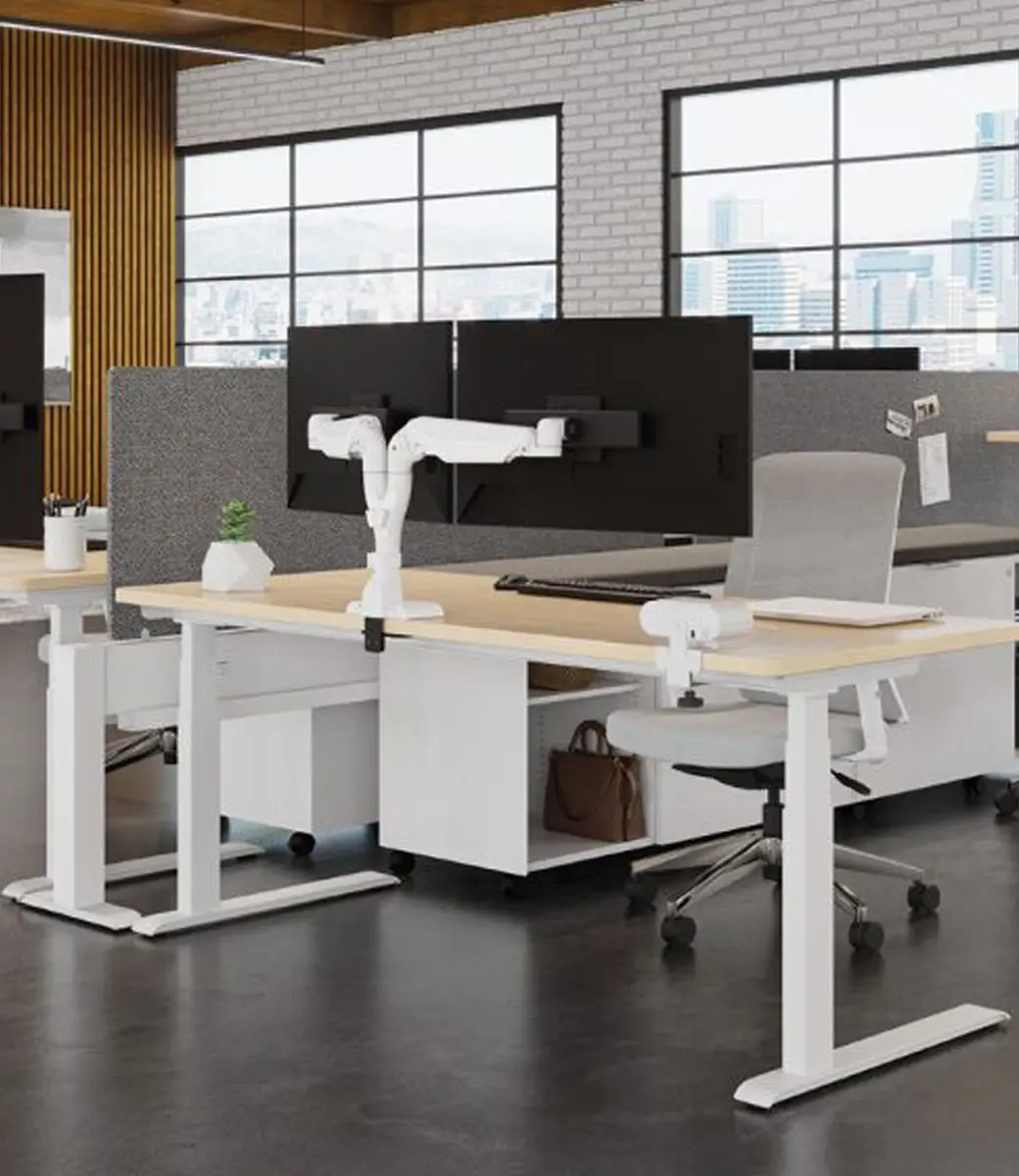 E5 Dual Computer Arm Office Situation