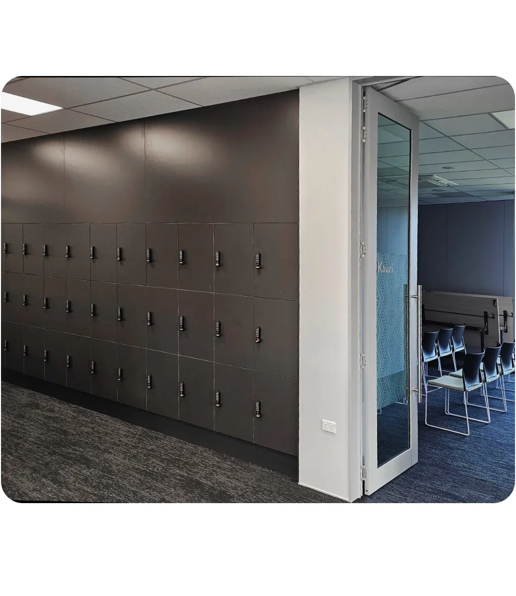 Black Lockers Beside Class 