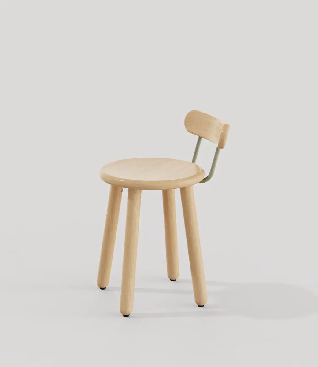 Okidoki Too Stool Beech With Back