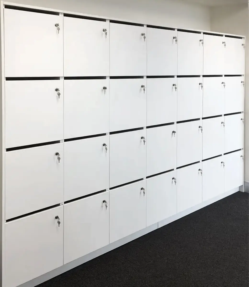 White Lockers With Keys