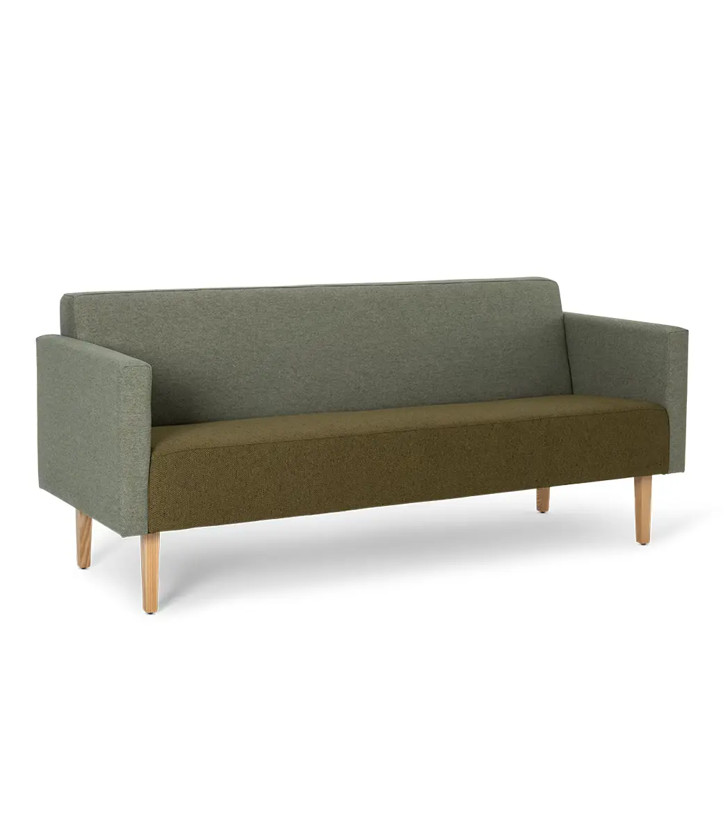 Davenport 2 Seater Arms Front Angle Timber Legs