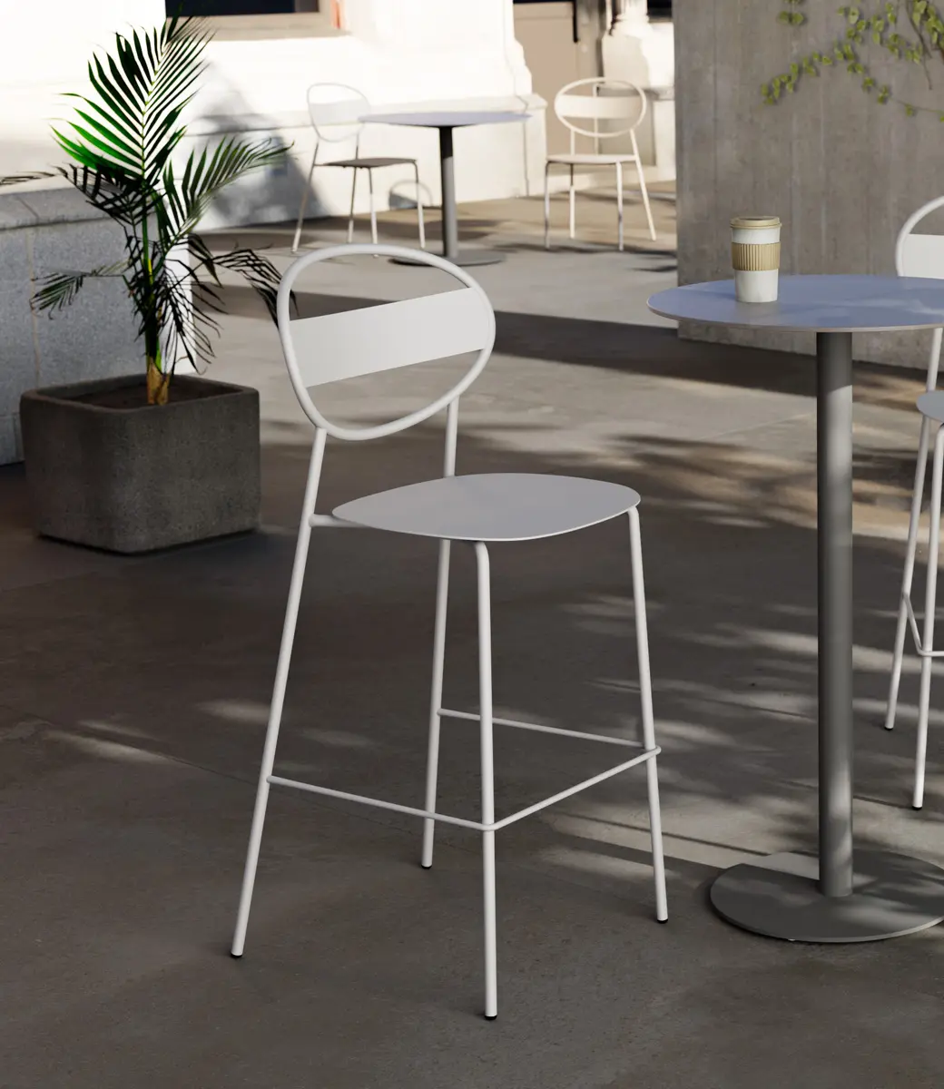 Sole Stool Outdoor Coffee Setting