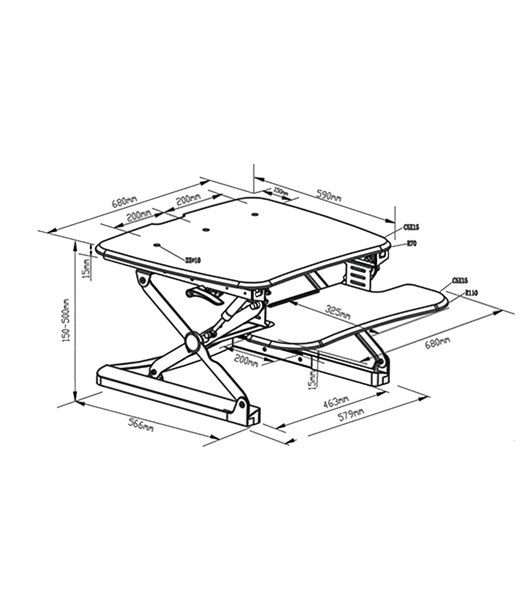 Small Arise Deskalator Dimensions