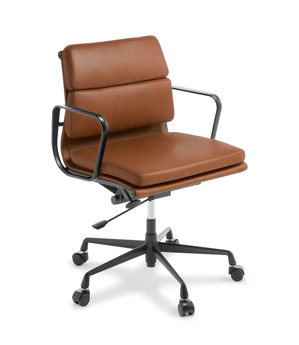 Eames Replica Soft Pad Mid Back Tan Black Frame