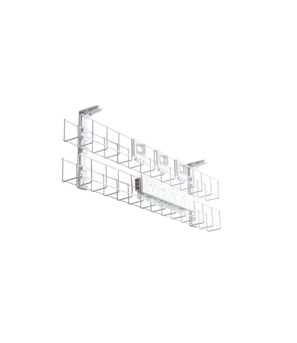 Grid Cable Tray With Quad Power and 3x R J45 Data Tiles