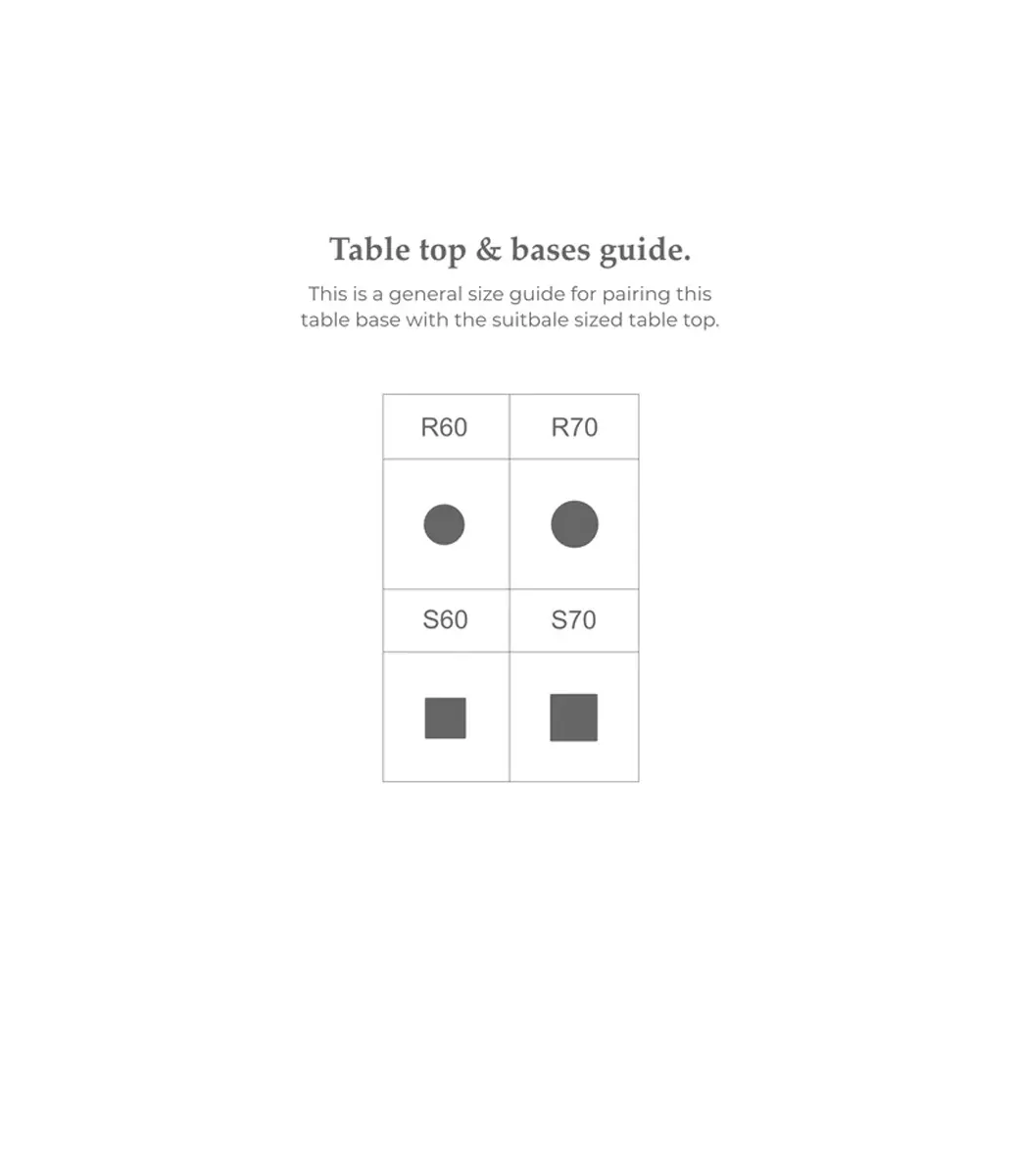 Hydra Coffee Table Size Chart