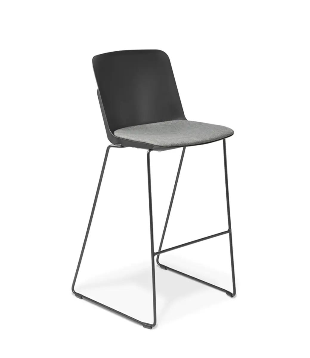 Scout Bar Stool Black Seat Pad Keylargo Ash