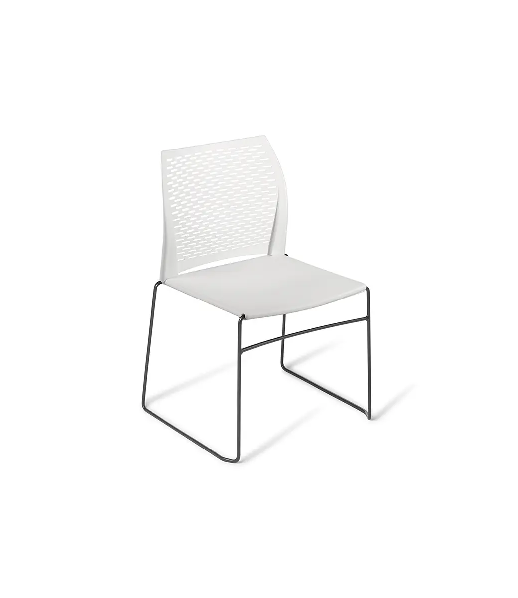 Net Sled Stool White Black Frame