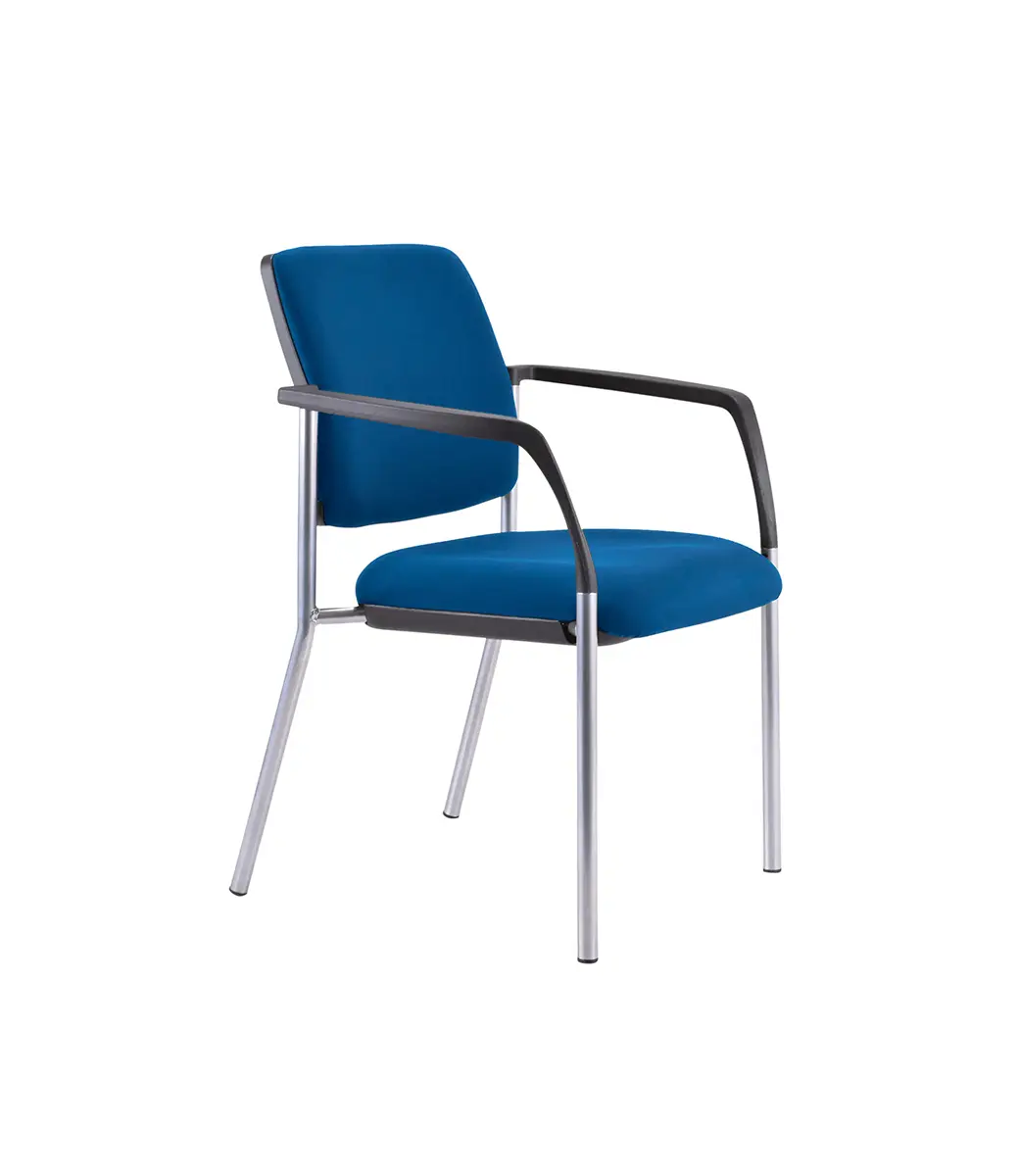 Lindis 4 Leg Blue Fabric Arm