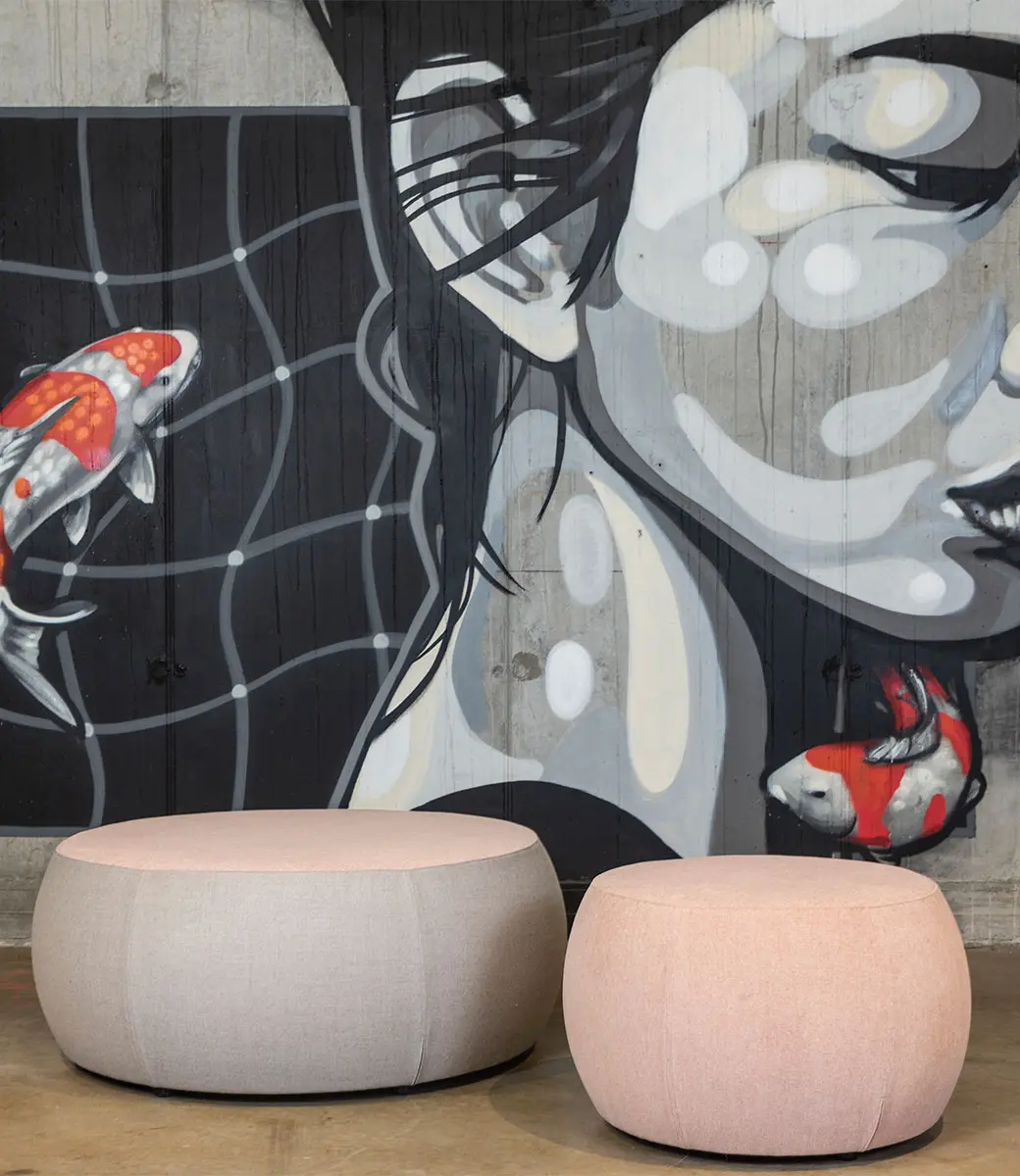 Halo Ottoman in Situ Scaled Portrait Fish