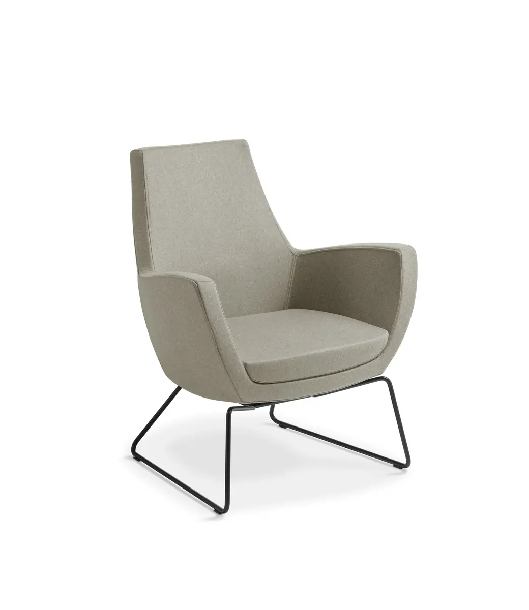 Treviso Sled Base Black Augustus Linen Oc