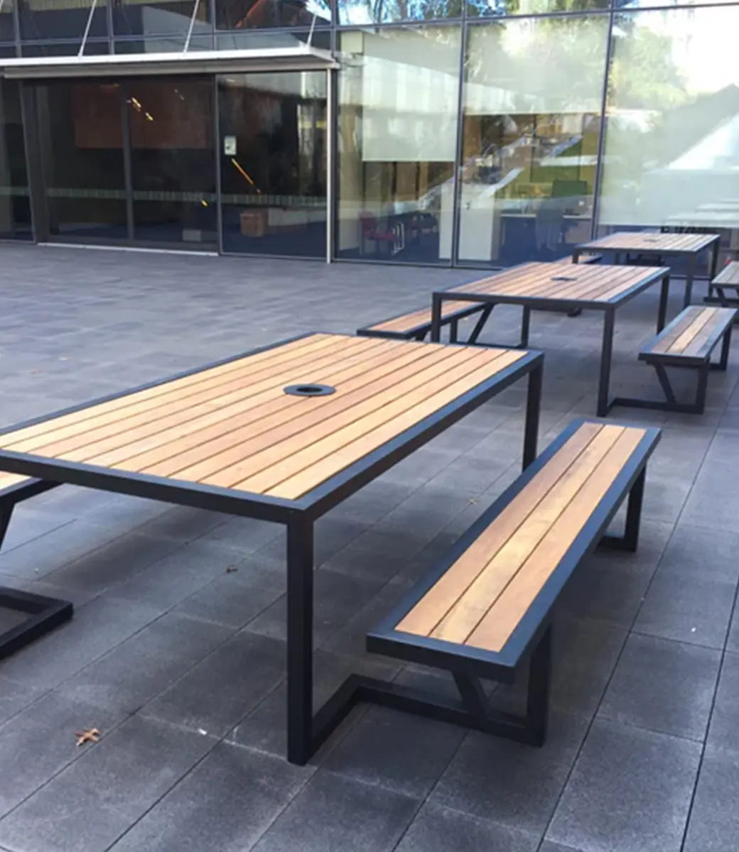 Picnic Table Lined up in Situ 