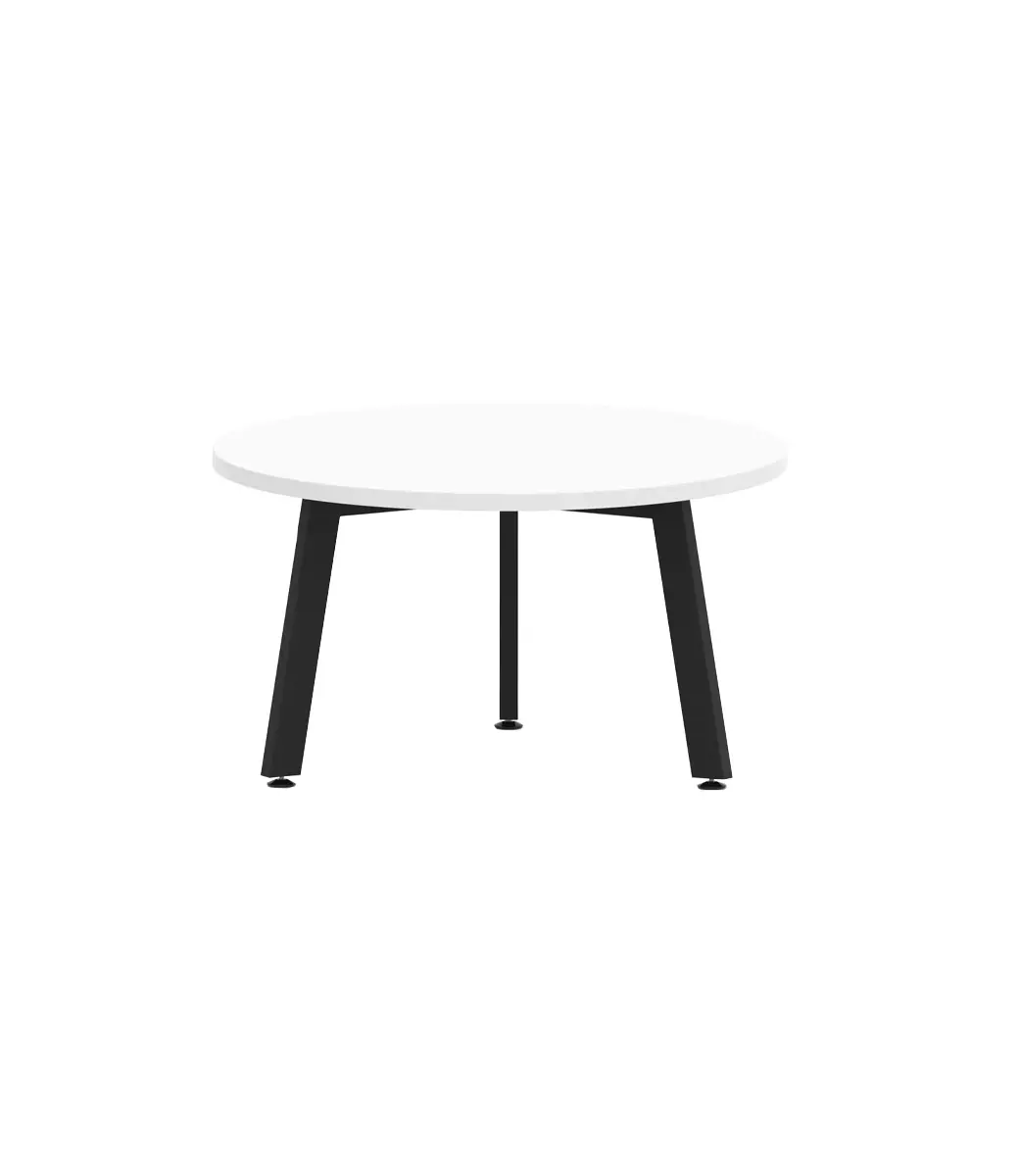 Luca Coffee Table Round White Metal Legs