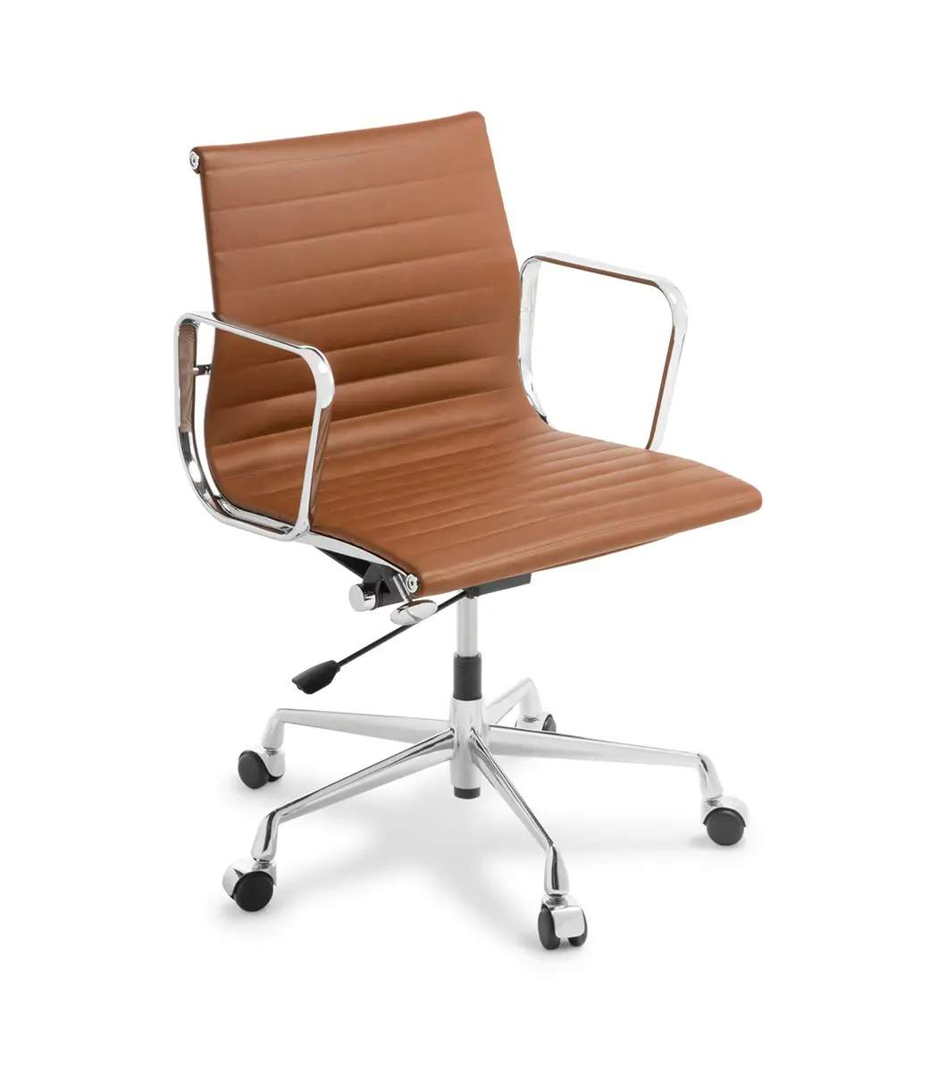 Eames Replica Classic Mid Back Tan Chrome Frame