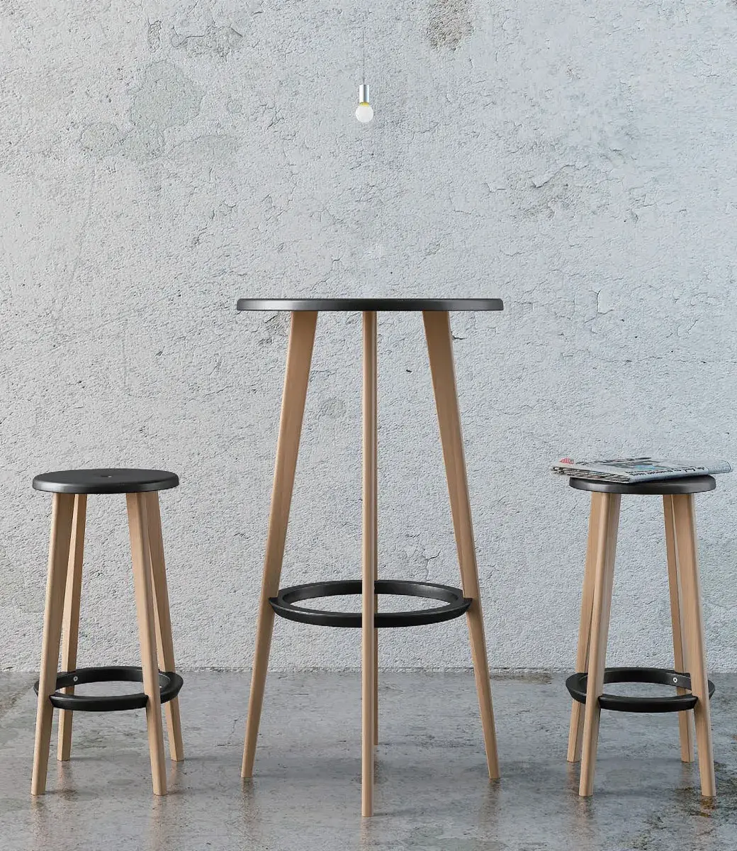 Perch Stool With Leaner
