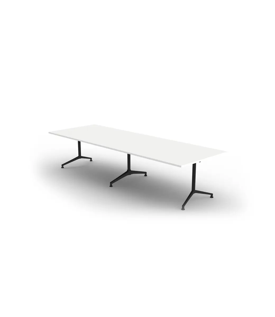Ur Table 3200x1100mm Rectangle Noir Frame White Worktop