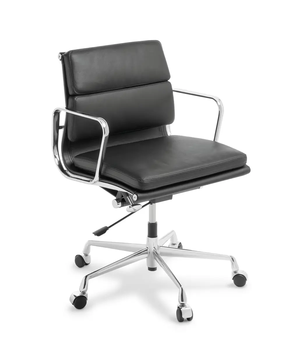 Eames Replica Soft Pad Mid Back Black Chrome Frame