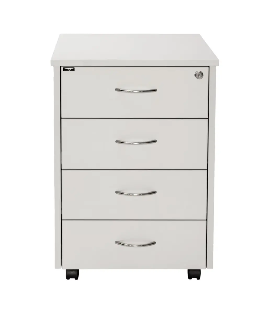 4 Drawer Mobile Front White 