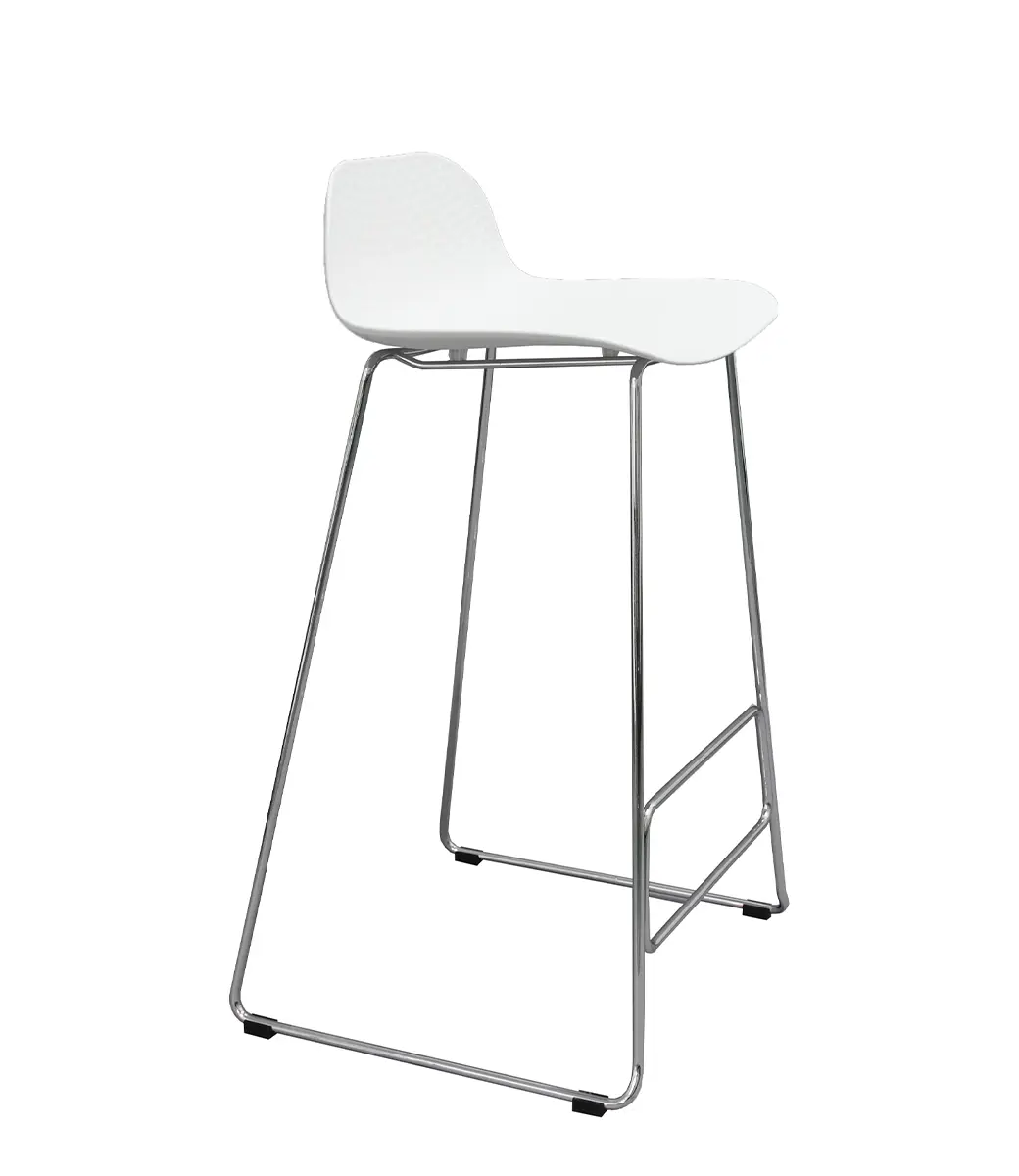 Time in Sled Stool White Metal