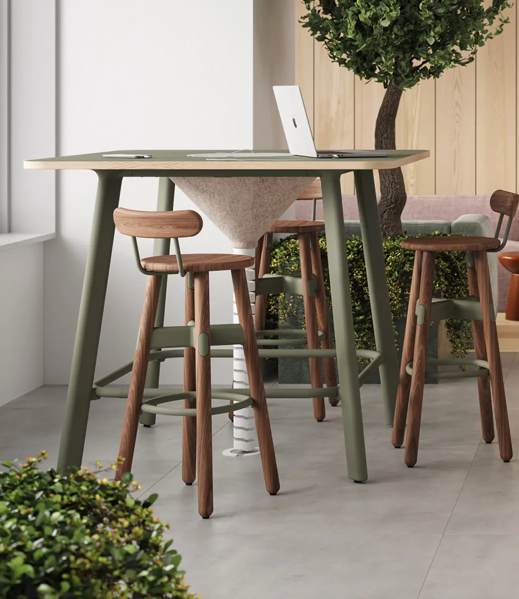 Rosie Leaner With Stools 